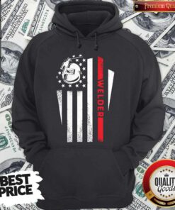 Hot Welder American Flag Red Black White Hoodie
