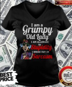 I Am A Grumpy Old Lady I Am Allergic To Stupidity I Break Out In Sarcasm V-neck
