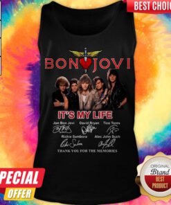 Nice Bon Jovi It's My Life Thank You For The Memories Signatures Tank Top