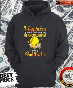Nice Flower Happiness Is When Watching My Granddaughter Play Softball Hoodie