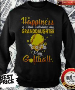 Nice Flower Happiness Is When Watching My Granddaughter Play Softball Sweatshirt