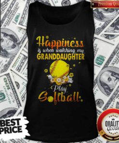 Nice Flower Happiness Is When Watching My Granddaughter Play Softball Tank Top