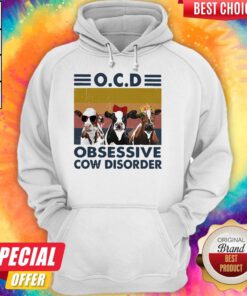 OCD Obsessive Cow Disorder Vintage Retro Hoodie