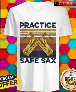 Official Practice Safe Sax Vintage V-neck