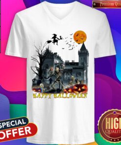 Official Skeleton Happy Halloween V-neck