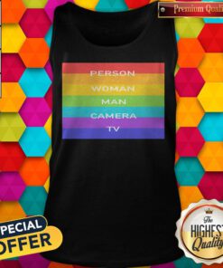 Person Woman Man Camera Tv Donald Trump Cognitive Test Words Anti-trump 2020 Funny T Tank Top