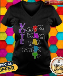 Person Woman Man Camera TV Shirt Anti Trump Shirt 2020 Elections V-neck