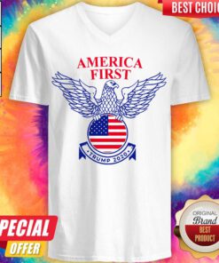 Premium Trump Nazi Eagle America First 2020 V-neck