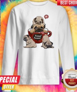 Pretty Pugs Friend Forever Coffee Heart Sweatshirt