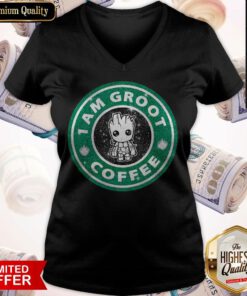 Top Baby Groot I Am Groot Coffee V-neck