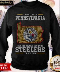 Top I May Live In Pennsylvania But I’ll Always Have The Steelers In My DNA Sweatshirt