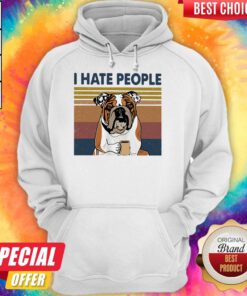 Top Pug I Hate People Vintage Retro Hoodie