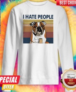 Top Pug I Hate People Vintage Retro Sweatshirt