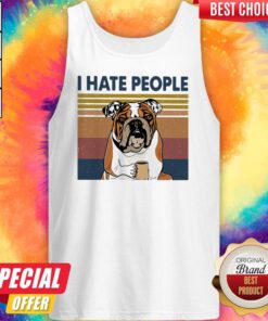 Top Pug I Hate People Vintage Retro Tank Top