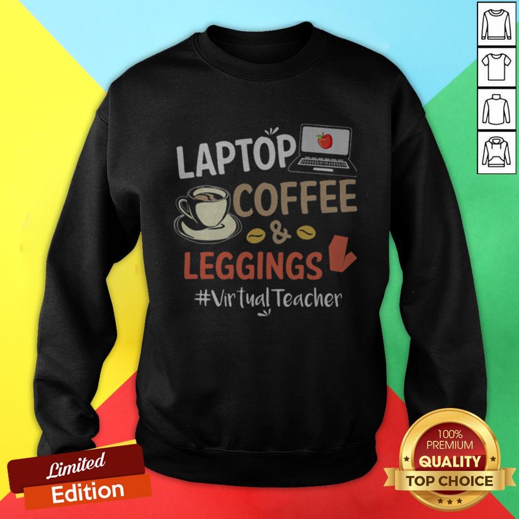 Laptop Coffee Leggings Virtual Teacher Shirt - Image 4