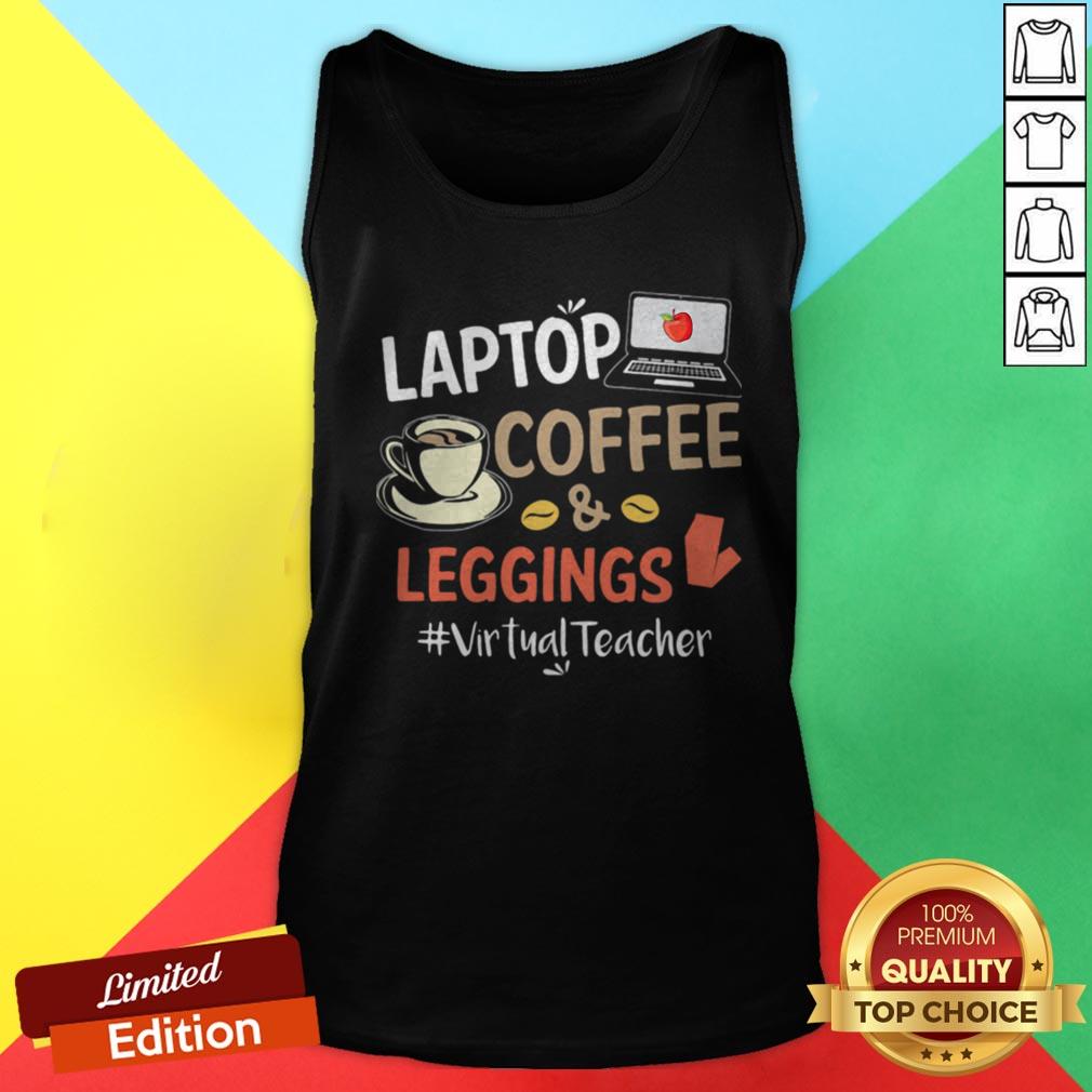 Laptop Coffee Leggings Virtual Teacher Shirt - Image 3