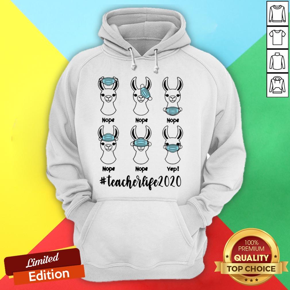 Llama Right Way To Wear Mask Teacherlife 2020 Shirt - Image 5