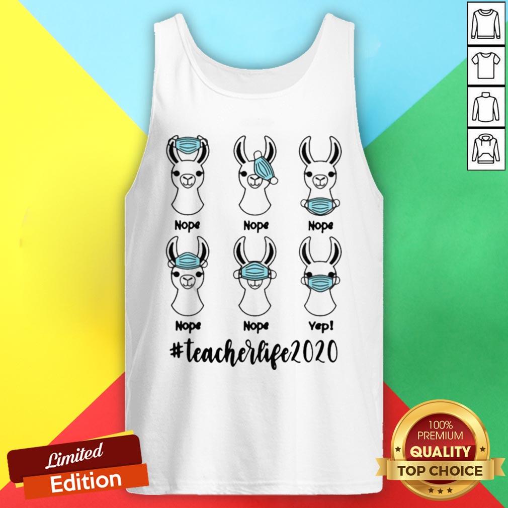 Llama Right Way To Wear Mask Teacherlife 2020 Shirt - Image 3