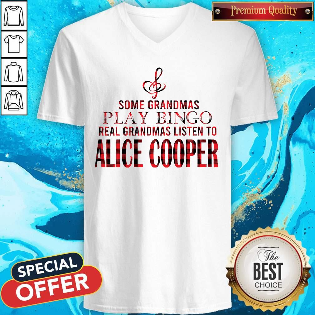Some Grandmas Play Bingo Real Grandmas Listen To Alice Cooper Shirt - Image 2