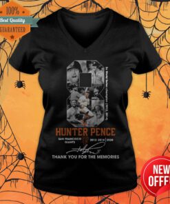 8 Hunter Pence San Francisco Giants 2012 2018 2020 Signature Thank You For The Memories V-neck