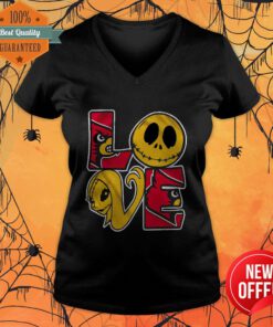 Arizona Cardinals Jack Skellington And Sally Love V-neck