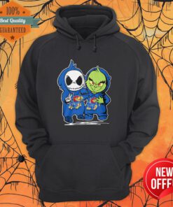 Baby Jack Skellington And Baby Grinch Kansas Jayhawks Hoodie