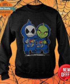 Baby Jack Skellington And Baby Grinch Kansas Jayhawks Sweatshirt