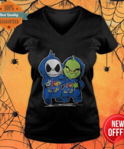 Baby Jack Skellington And Baby Grinch Kansas Jayhawks V-neck