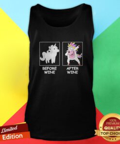 Cute Unicorn Dabbing Before Wine After Wine Tank Top
