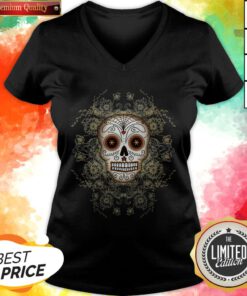 Day Of The Dead Dia De Los Muertos Vintage Sugar Skull V-neck