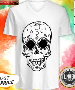Day Of The Dead Dia De Muertos Skull Simple Halloween V-neck
