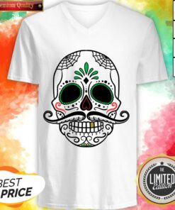Day Of The Dead Fashion Sugar Skull Flower Crown Halloween V-neck