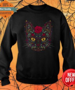 Day Of The Dead Kitty Cat Sugar Skull Sweatshirt