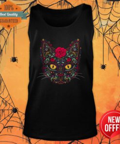 Day Of The Dead Kitty Cat Sugar Skull Tank Top