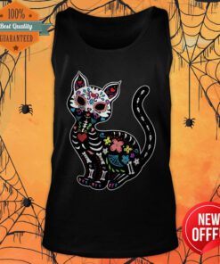 Dia De Los Gatos Sugar Skull Kitty Tank Top