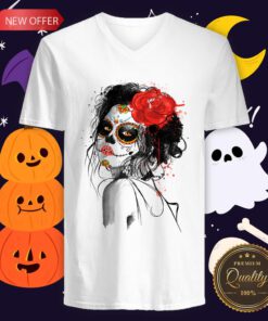 Dia De Los Muertos Day Of The Dead Sugar Skull Girl V-neck