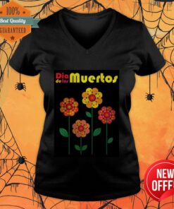 Dia De Los Muertos Skull Flowers Day Of The Dead V-neck