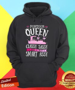 Flamingo Pontoon Queen Classy Sassy And A Bit Smart Assy Hoodie