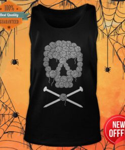 Funny Sugar Skull For Knitters Day Of The Dead Tank Top
