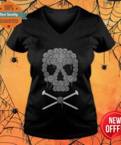 Funny Sugar Skull For Knitters Day Of The Dead V-neck