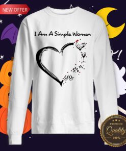 I Am A Simple Woman Chicken Wine Dog Paw And Flip Flop Sweatshirt