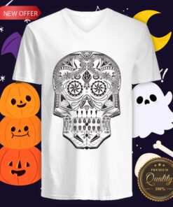 Machine Sugar Skull Day Of The Dead Muertos V-neck