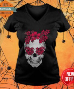 Mexican Skull Flower Lover Florist Cinco De Mayo Day Dead V-neck