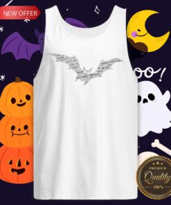Official Halloween Bat Word Cloud Tank Top