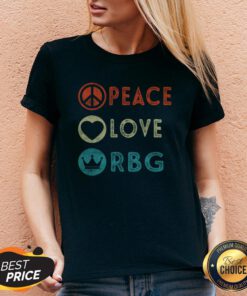 Official Peace Love Ruth Bader Ginsburg RBG V-neck