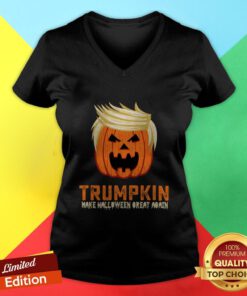 Official Trumpkin Make Halloween Great Again V-neck