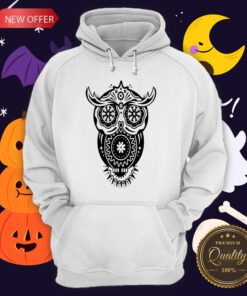 Owl With Different Decorations In The Style Of The Mexican Sugar Skulls Hoodie