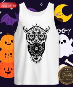 Owl With Different Decorations In The Style Of The Mexican Sugar Skulls Tank Top