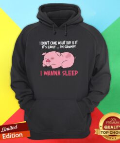 Pig I Don’t Care What Day Is It It’s Early I’m Grumpy I Wanna Sleep Hoodie