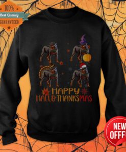 Pretty Rottweiler Happy Hallothanksmas Sweatshirt